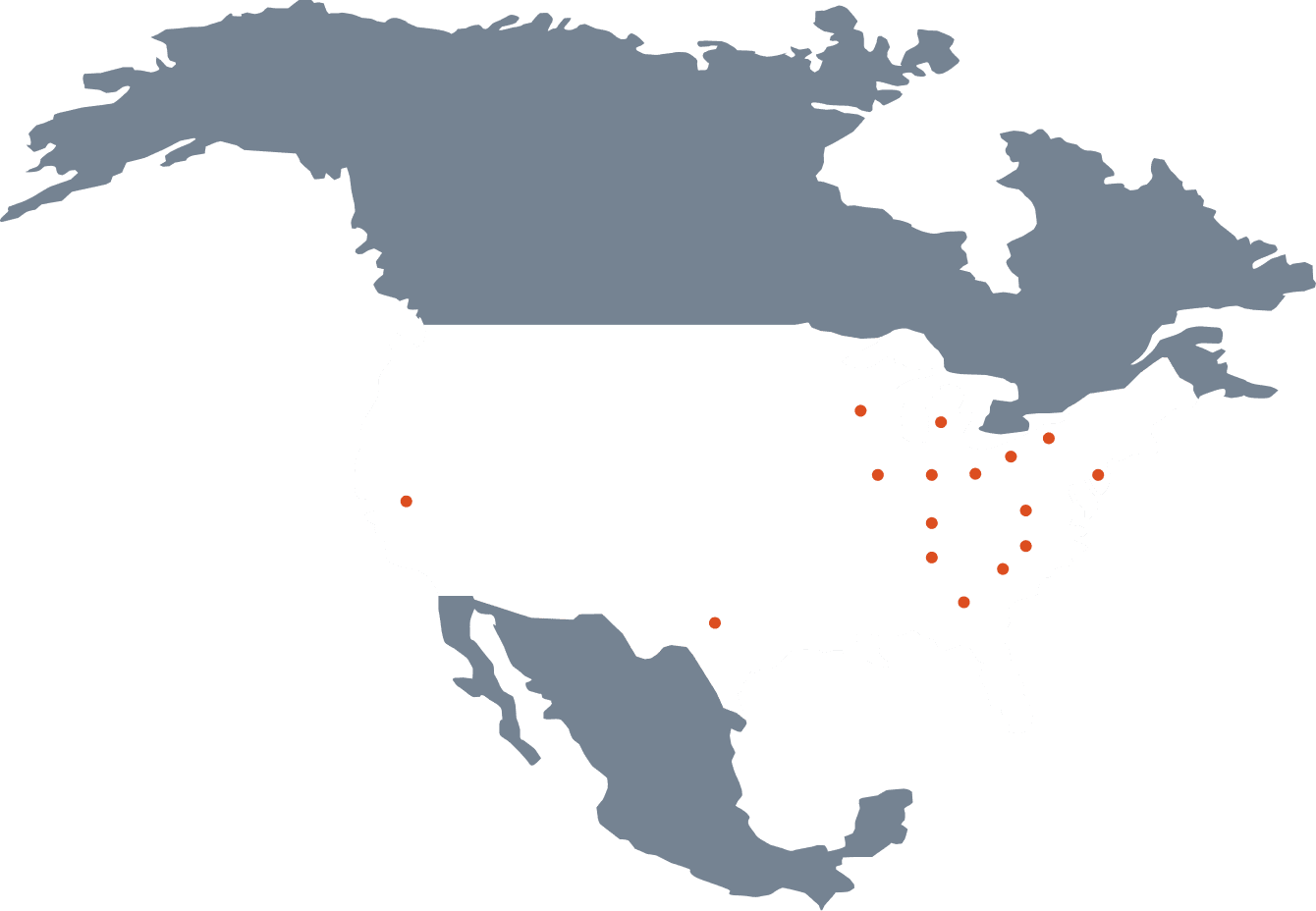 A map of North America